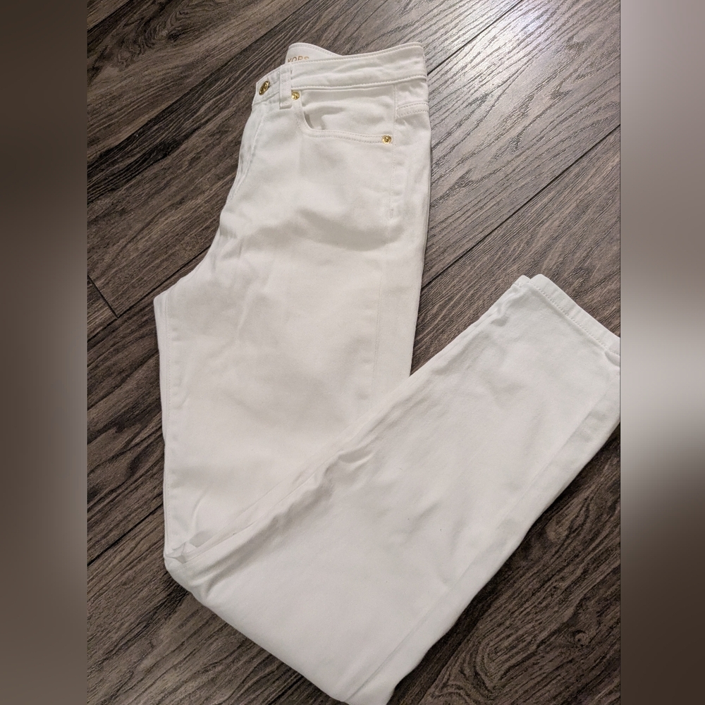 Michael Kors White Jeans Skinny Pants Straight Leg sz 4